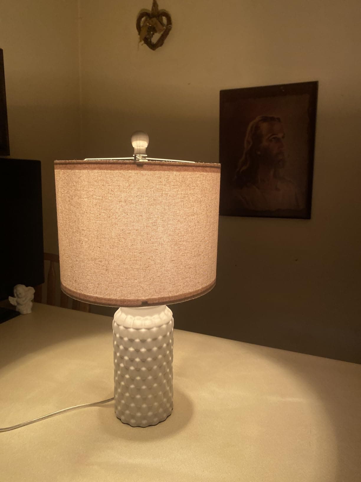 Set of 2 Modern White Ceramic Bedside Lamps — lifestyle 1