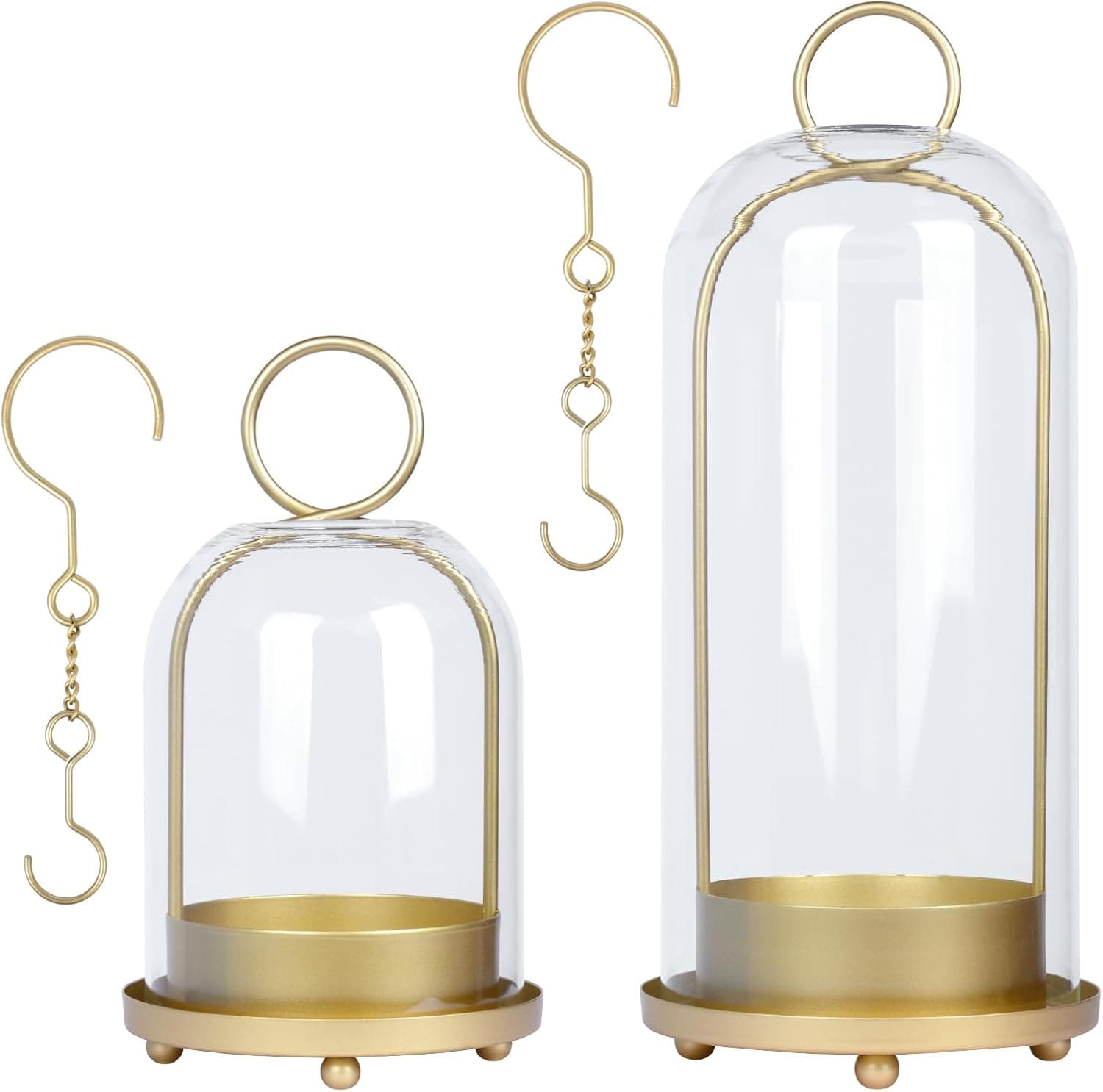 Hurricane Glass Candle Holders, Set of 2