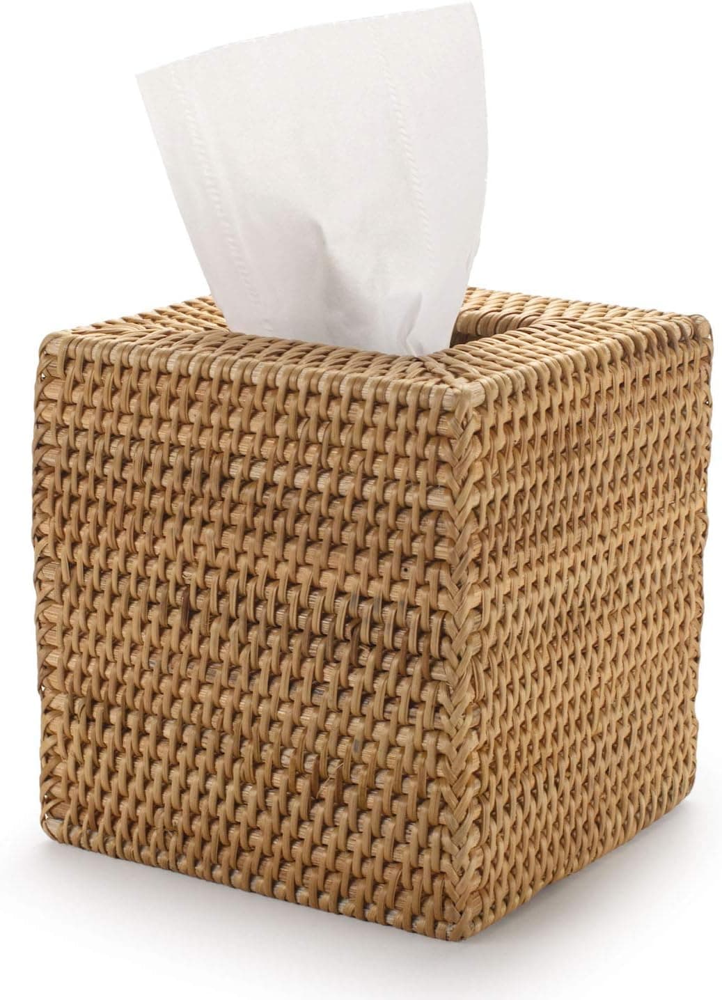 Hand-Woven Rattan Tissue Box Cover
