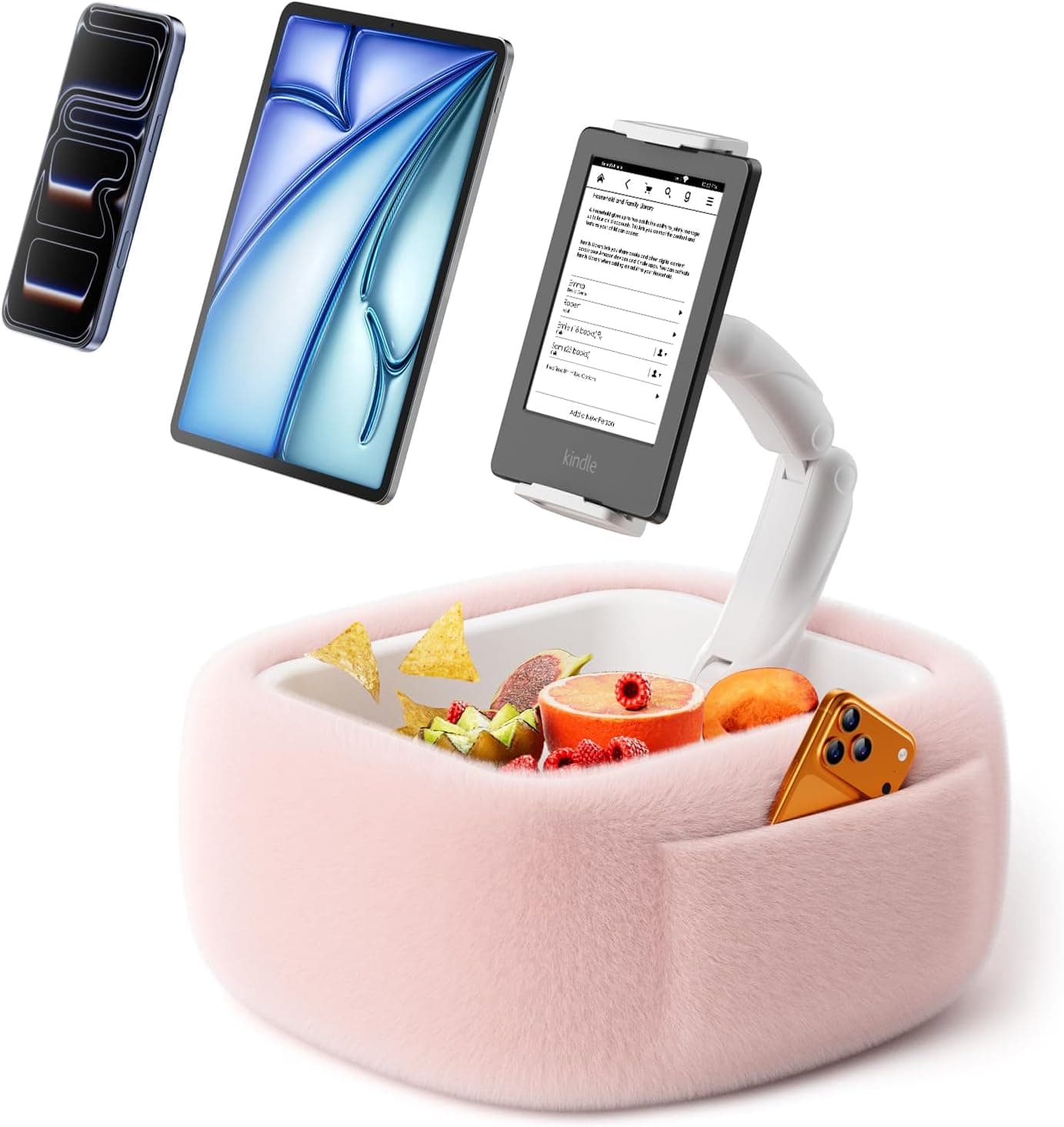 Tablet Pillow Stand with Snack Bowl
