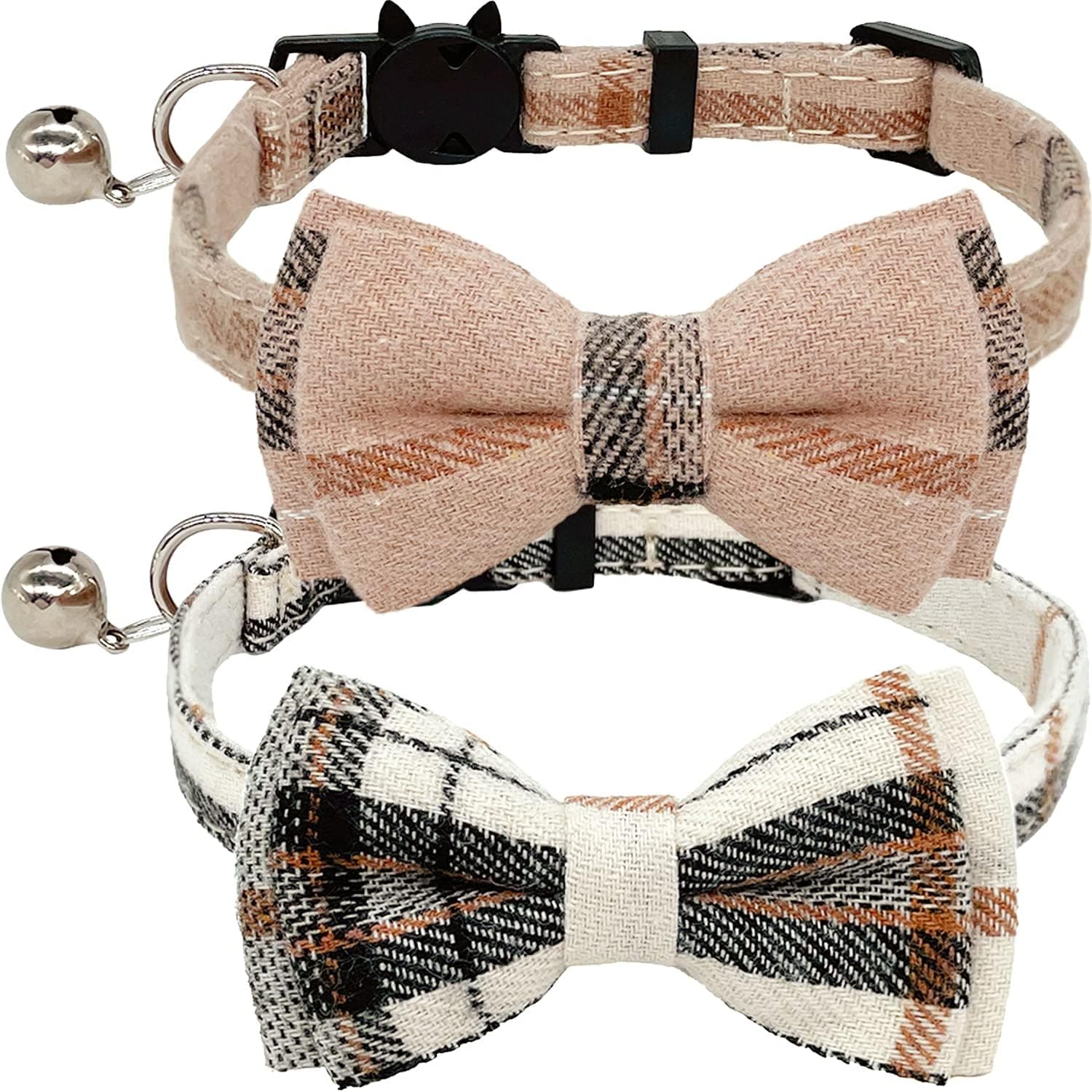 Breakaway Cat Collars with Bow Tie & Bell (2-Pack)