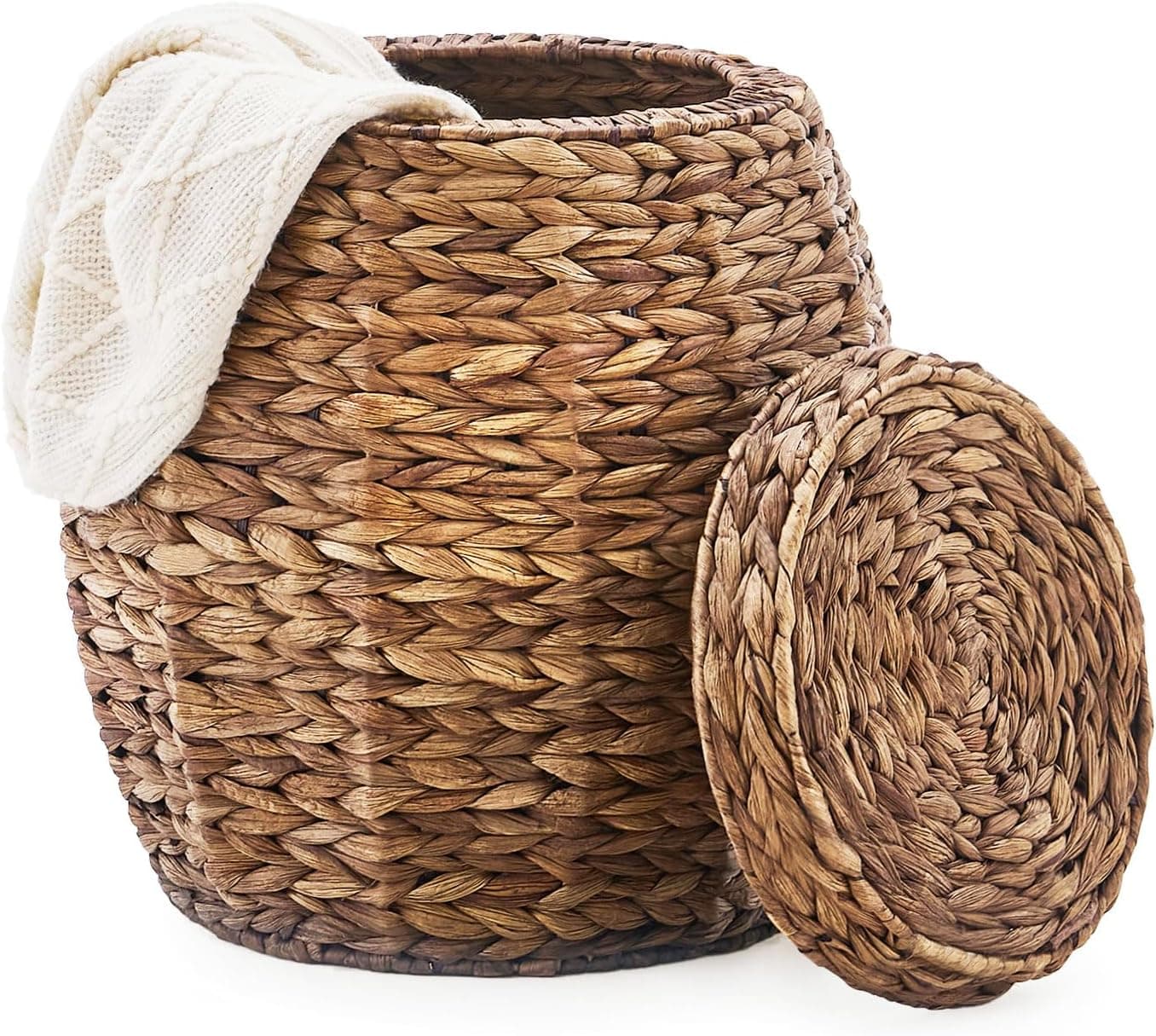 Handwoven Wicker Storage Basket with Lid