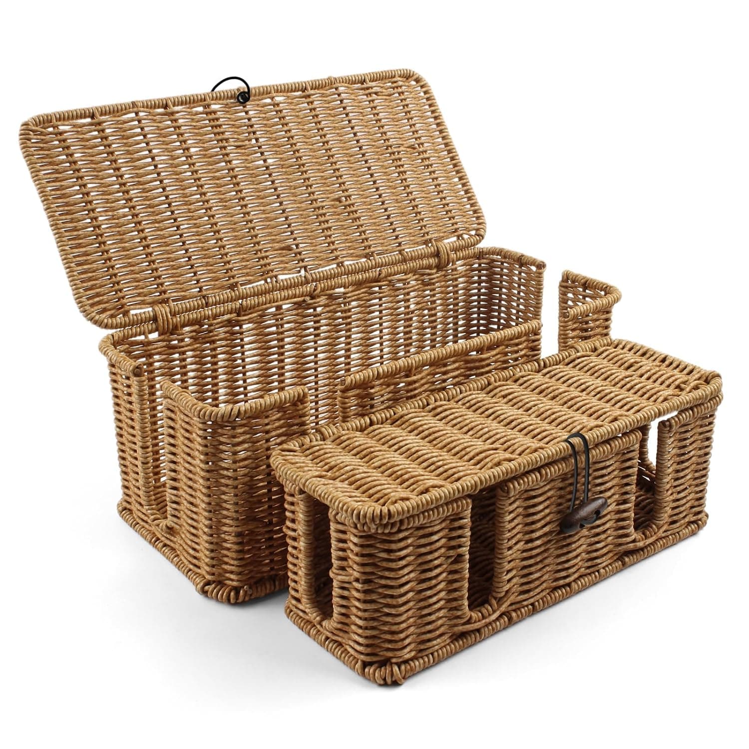 Rattan Cable Management Box (Set of 2)
